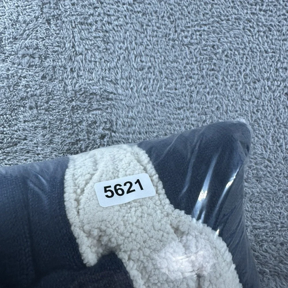 L.L Bean Wool Blend Cardigan Sweater Womens Large‎ Blue Sherpa Lined Cable Knit - Picture 9 of 9